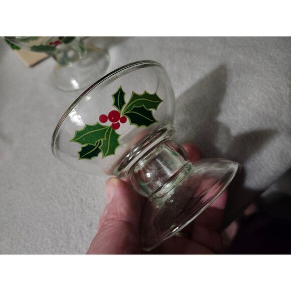 Vintage 1981 Avon Holiday Hostess Collection Candlestick Holder Candy Dish Holly - Picture 6 of 11